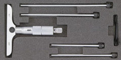 SPI - 0 to 12" Range, 12 Rod, Mechanical Depth Micrometer - Ratchet Stop Thimble, 4" Base Length, 0.001" Graduation, 4.5mm Rod Diam - A1 Tooling