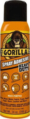 Gorilla Glue - 14 oz Aerosol Clear Spray Adhesive - High Tack, 131°F Heat Resistance, High Strength Bond, Flammable - A1 Tooling