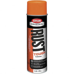 Krylon - Orange, 15 oz Net Fill, Fluorescent, Acrylic Enamel Spray Paint - 15 to 20 Sq Ft per Can, 20 oz Container - A1 Tooling