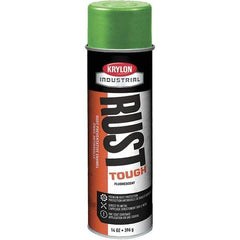 Krylon - Green, 15 oz Net Fill, Fluorescent, Acrylic Enamel Spray Paint - 15 to 20 Sq Ft per Can, 20 oz Container - A1 Tooling