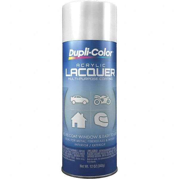 Dupli-Color - White, Gloss, Lacquer Spray Paint - 12 to 14 Sq Ft per Can, 12 oz Container - A1 Tooling