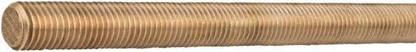 Made in USA - 1/2-13 UNC (Coarse), 6' Long, Bronze General Purpose Threaded Rod - Uncoated, Right Hand Thread - A1 Tooling