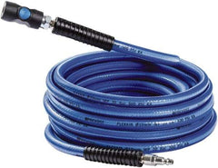 Prevost - 3/8" ID 50' Long Multipurpose Air Hose - Industrial Interchange Safety Coupler x Male Plug Ends, 300 Working psi, 5 to 140°F, 1/4" Fitting, Blue - A1 Tooling