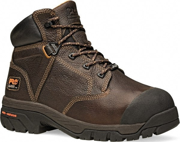 Work Boot: Size 12, 6″ High, Leather, Composite Toe Brown, Wide Width