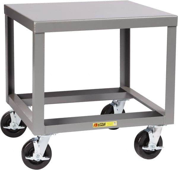 Little Giant - Heavy Duty Mobile Machine Table - Steel, Fixed Leg, Gray, 30" Long x 28" Deep x 30" High - A1 Tooling