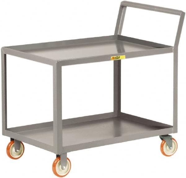 Little Giant - 1,200 Lb Capacity, 30" Wide x 48" Long x 38-3/4" High Shelf Cart - 2 Shelf, Steel, 2 Rigid/2 Swivel Casters - A1 Tooling