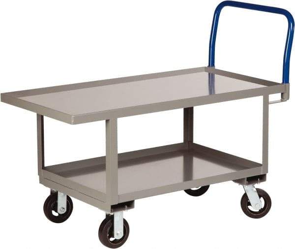 Little Giant - 2,000 Lb Capacity Steel Raised Deck Platform Truck - Steel Deck, 30" OAW, 48" Platform Length x 26" Platform Height, Mold On Rubber Casters - A1 Tooling