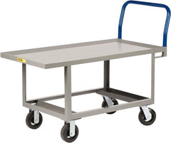 Little Giant - 2,000 Lb Capacity Steel Raised Deck Platform Truck - Steel Deck, 24" OAW, 48" Platform Length x 26" Platform Height, Mold On Rubber Casters - A1 Tooling