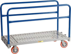 Little Giant - 2,000 Lb Capacity Steel Perforated Deck Platform Truck - Steel Deck, 24" OAW, 48" Platform Length x 9" Platform Height, Polyurethane Casters - A1 Tooling