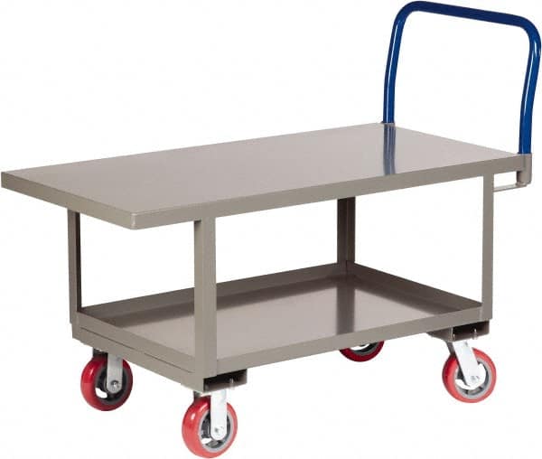 Little Giant - 2,000 Lb Capacity Steel Raised Deck Platform Truck - Steel Deck, 30" OAW, 60" Platform Length x 26" Platform Height, Polyurethane Casters - A1 Tooling