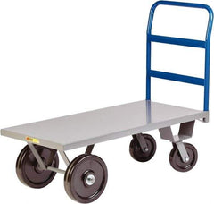 Little Giant - 5,000 Lb Capacity Steel Heavy Duty Platform Truck - Steel Deck, 30" OAW, 60" Platform Length x 16-1/2" Platform Height, Phenolic Casters - A1 Tooling