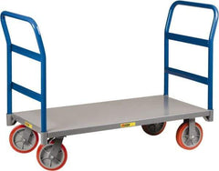 Little Giant - 3,600 Lb Capacity Steel Double End Rack Platform Truck - Steel Deck, 36" OAW, 72" Platform Length x 11" Platform Height, Polyurethane Casters - A1 Tooling