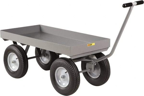 Little Giant - 3,000 Lb Capacity Steel Wagon Truck - Steel Deck, 30" OAW, 60" Platform Length x 18-1/2" Platform Height, Pneumatic Casters - A1 Tooling