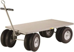 Little Giant - 3,500 Lb Capacity Steel Wagon Truck - Steel Deck, 24" OAW, 48" Platform Length x 16-1/2" Platform Height, Mold On Rubber Casters - A1 Tooling