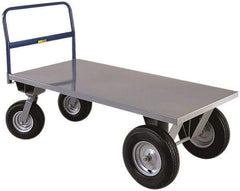 Little Giant - 2,500 Lb Capacity Steel High Deck Platform Truck - Steel Deck, 30" OAW, 48" Platform Length x 21" Platform Height, Pneumatic Casters - A1 Tooling