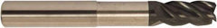 Accupro - 1/8", 4 Flute, Single End, Solid Carbide, 0.01" Corner Radius End Mill - 3" OAL, 38° Helix, Right Hand Flute, 5/32" LOC, Right Hand Cut, 3/8" Extended Reach - A1 Tooling