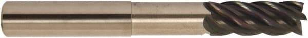 Accupro - 1/2", 5 Flute, Single End, Solid Carbide, 0.12" Corner Radius End Mill - 4" OAL, 38° Helix, Right Hand Flute, 5/8" LOC, Right Hand Cut, 2-1/4" Extended Reach - A1 Tooling