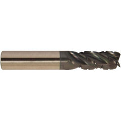 Corner Radius End Mill: 1″ Dia, 3″ LOC, 0.03″ Radius, 4 Flutes, Solid Carbide 6″ OAL, 1″ Shank Dia, 38 ° Helix, AlTiCrN Coated, Corner Radius End, Centercutting, Series HS