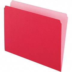 Pendaflex - 9-1/2 x 11-5/8", Letter Size, Red/Light Red, File Folders with Top Tab - 11 Point Stock, Straight Tab Cut Location - A1 Tooling