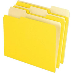 Pendaflex - 11-5/8 x 9-3/16", Letter Size, Yellow, File Folders with Top Tab - 11 Point Stock, Assorted Tab Cut Location - A1 Tooling