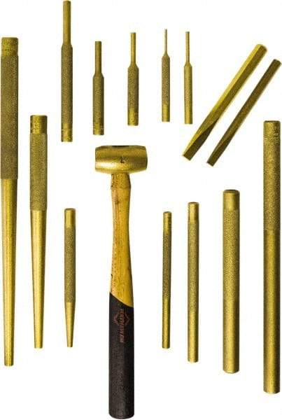 Mayhew - 15 Piece Punch & Chisel Set - 3/8 to 1/2" Chisel, 1/8 to 3/4" Punch, Round Shank - A1 Tooling