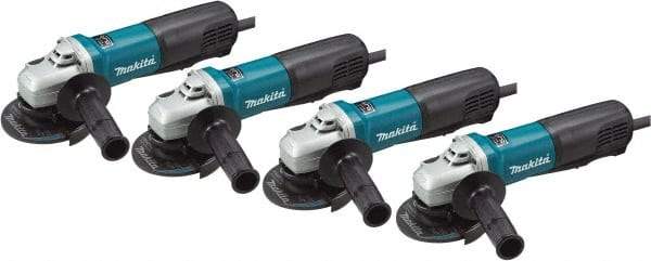 Makita - 4-1/2" Wheel Diam, 10,500 RPM, Corded Angle & Disc Grinder - 5/8-11 Spindle, 120 Volts, 10 Amps - A1 Tooling