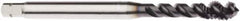 Seco - M3.5x0.60 Metric 3 Flute 6HX Modified Bottoming Spiral Flute Tap - Powdered Metal, AlTiN Finish, 56mm OAL, Right Hand Flute, Right Hand Thread, H6 - Exact Industrial Supply