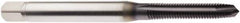 Seco - M5x0.80 Metric, 3 Flute, TiAlN Finish, Powdered Metal Spiral Point Tap - Plug Chamfer, Right Hand Thread, 3.1496" OAL, 0.5906" Thread Length, 6mm Shank Diam, 6H Class of Fit - Exact Industrial Supply