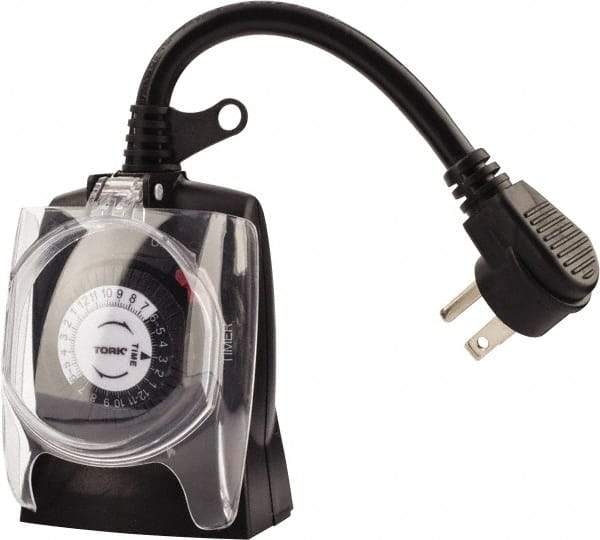 TORK nsi - 30 min Outdoor Analog Electrical Timer - 24 On/Off per wk, 125 VAC, 1,875 Watts, 48 Modes - A1 Tooling