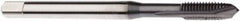 Seco - M8x1.25 Metric, 3 Flute, TiCN Finish, Cobalt Spiral Point Tap - Plug Chamfer, Right Hand Thread, 90mm OAL, 17.4mm Thread Length, 8mm Shank Diam, 6H Class of Fit - Exact Industrial Supply