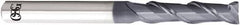 OSG - 0.7mm, 2.8mm LOC, 4mm Shank Diam, 45mm OAL, 2 Flute, Solid Carbide Square End Mill - Single End, WXL Finish, 40° Helix, Centercutting, Right Hand Cut, Right Hand Flute, Series 3723 - A1 Tooling