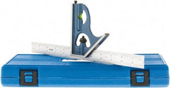 SPI - 2 Piece, 12" Combination Square Set - 1/16, 1/32, 1/64 & 1/8" (4R) Graduation, Hardened Steel Blade, Hardened Steel Square Head - A1 Tooling