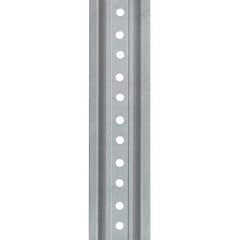 Nucor - 7' High, Galvanized Traffic Sign Post - Steel, 3/8" Hole Diam, Silver - A1 Tooling