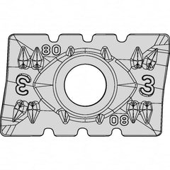 Kennametal - APMT250616 G4 Grade KC720M Carbide Milling Insert - TiAlN Finish, 1/4" Thick, 1.6mm Corner Radius - A1 Tooling