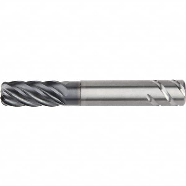 Kennametal - 16mm, 6 Flute, Single End, Solid Carbide, 0.5mm Corner Radius End Mill - 100mm OAL, 38° Helix, Right Hand Flute, 32mm LOC, Right Hand Cut, 48mm Extended Reach - A1 Tooling