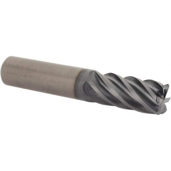 Kennametal - 5/8", 6 Flute, Single End, Solid Carbide, 0.03" Corner Radius End Mill - 3-1/2" OAL, 38° Helix, Right Hand Flute, 1-1/4" LOC, Right Hand Cut - A1 Tooling