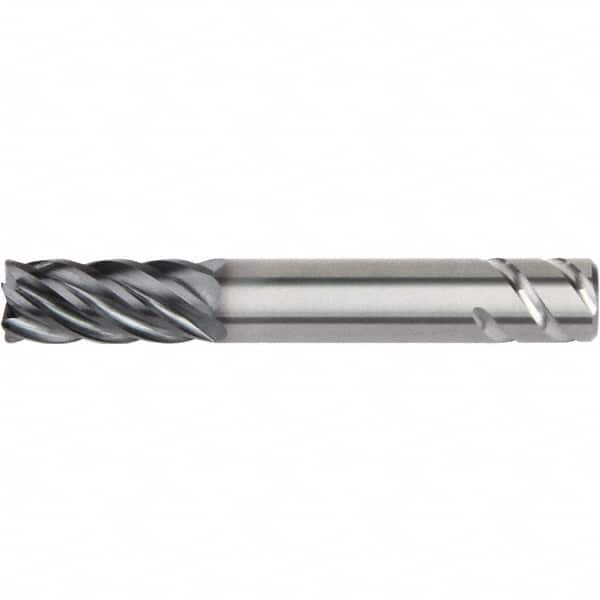 Kennametal - 1-1/4", 6 Flute, Single End, Solid Carbide, 0.03" Corner Radius End Mill - 5" OAL, 38° Helix, Right Hand Flute, 2-1/4" LOC, Right Hand Cut - A1 Tooling