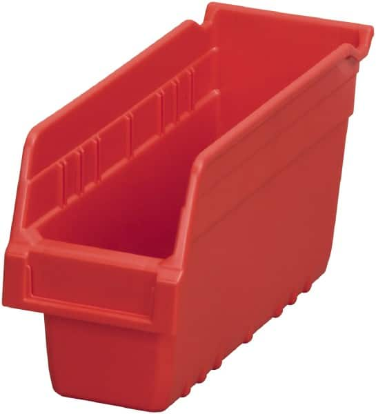 Akro-Mils - 11-5/8" Deep, Red Polymer Hopper Shelf Bin - 6" High x 4-1/8" Wide x 11-5/8" Long - A1 Tooling