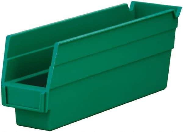 Akro-Mils - 54 Lb. Load Capacity, 11-5/8" Deep, Green Hopper Shelf Bin - 4" High x 2-3/4" Wide x 11-5/8" Long - A1 Tooling