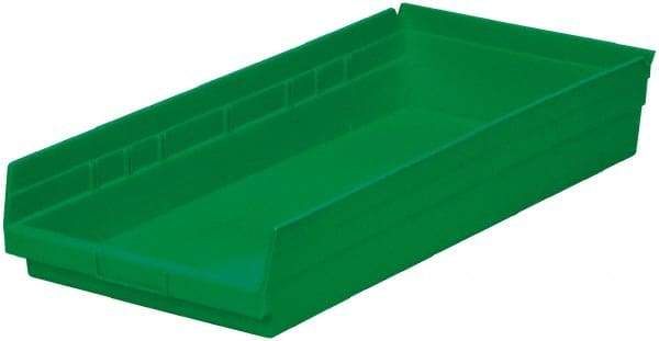 Akro-Mils - 513 Lb. Load Capacity, 23-5/8" Deep, Green Hopper Shelf Bin - 4" High x 11-1/8" Wide x 23-5/8" Long - A1 Tooling