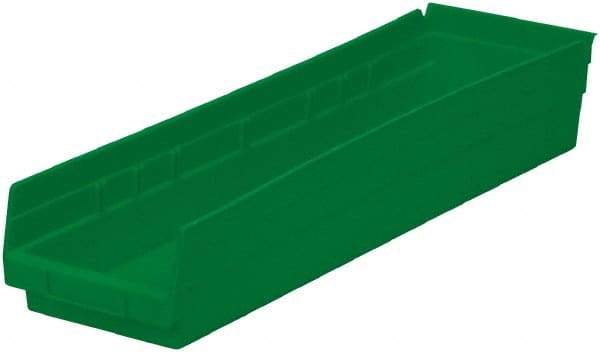 Akro-Mils - 321 Lb. Load Capacity, 23-5/8" Deep, Green Hopper Shelf Bin - 4" High x 6-5/8" Wide x 23-5/8" Long - A1 Tooling