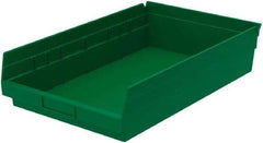 Akro-Mils - 292 Lb. Load Capacity, 17-7/8" Deep, Green Hopper Shelf Bin - 4" High x 11-1/8" Wide x 17-7/8" Long - A1 Tooling