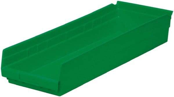 Akro-Mils - 346 Lb. Load Capacity, 23-5/8" Deep, Green Hopper Shelf Bin - 4" High x 8-3/8" Wide x 23-5/8" Long - A1 Tooling