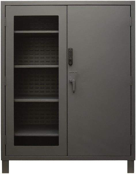 Durham - 4 Shelf Locking Storage Cabinet - Steel, 60" Wide x 24" Deep x 78" High, Gray - A1 Tooling