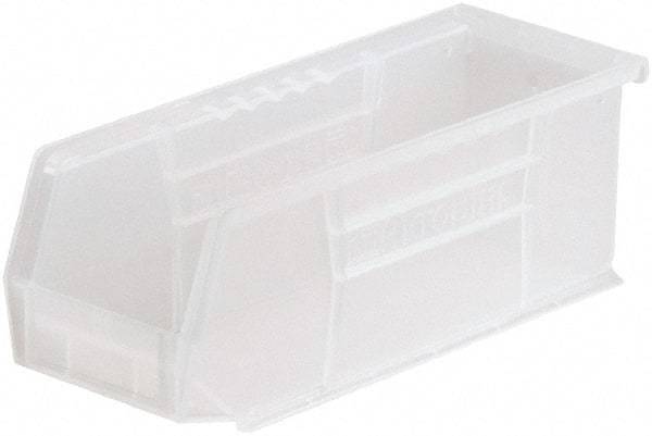 Akro-Mils - 20 Lb. Load Capacity, 10-7/8" Deep, Clear Polymer Hopper Stacking Bin - 4" High x 4-1/8" Wide x 10-7/8" Long - A1 Tooling