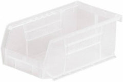 Akro-Mils - 10 Lb. Load Capacity, 7-3/8" Deep, Clear Polymer Hopper Stacking Bin - 3" High x 4-1/8" Wide x 7-3/8" Long - A1 Tooling