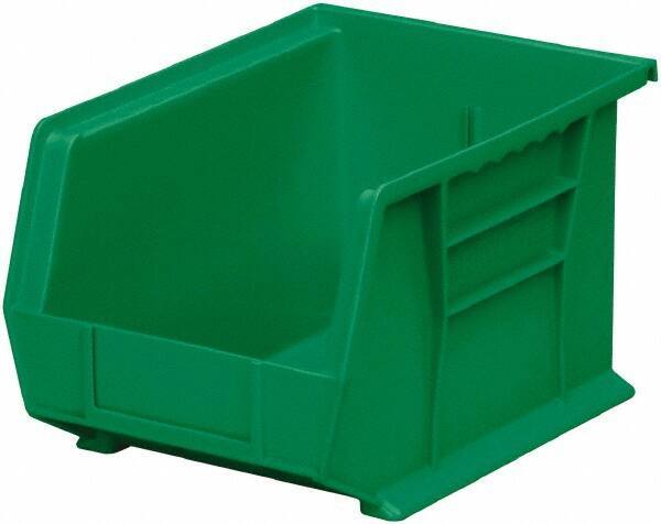 Akro-Mils - 50 Lb. Load Capacity, 10-3/4" Deep, Green Polymer Hopper Stacking Bin - 7" High x 8-1/4" Wide x 10-3/4" Long - A1 Tooling