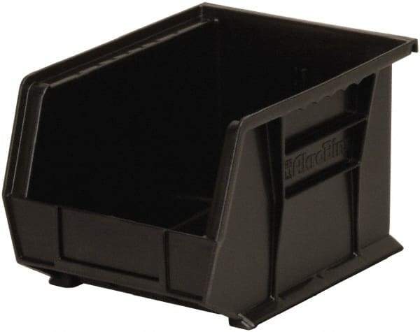 Akro-Mils - 50 Lb. Load Capacity, 10-3/4" Deep, Black Polymer Hopper Stacking Bin - 7" High x 8-1/4" Wide x 10-3/4" Long - A1 Tooling