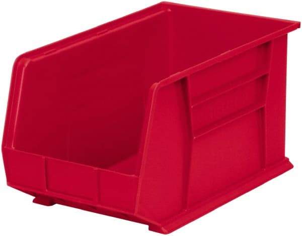 Akro-Mils - 60 Lb. Load Capacity, 18" Deep, Red Polymer Hopper Stacking Bin - 10" High x 11" Wide x 18" Long - A1 Tooling