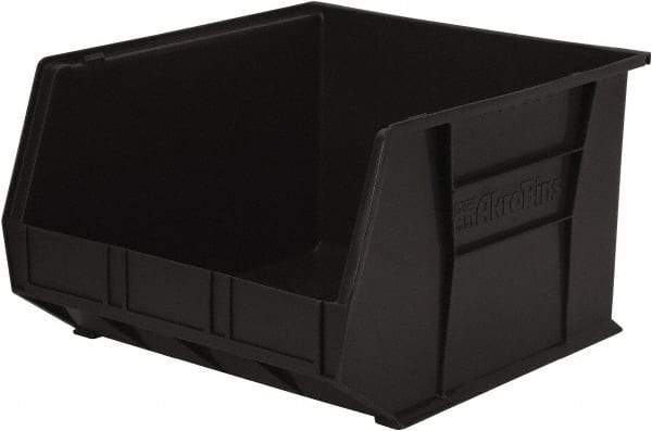 Akro-Mils - 75 Lb. Load Capacity, 18" Deep, Black Polymer Hopper Stacking Bin - 11" High x 16-1/2" Wide x 18" Long - A1 Tooling